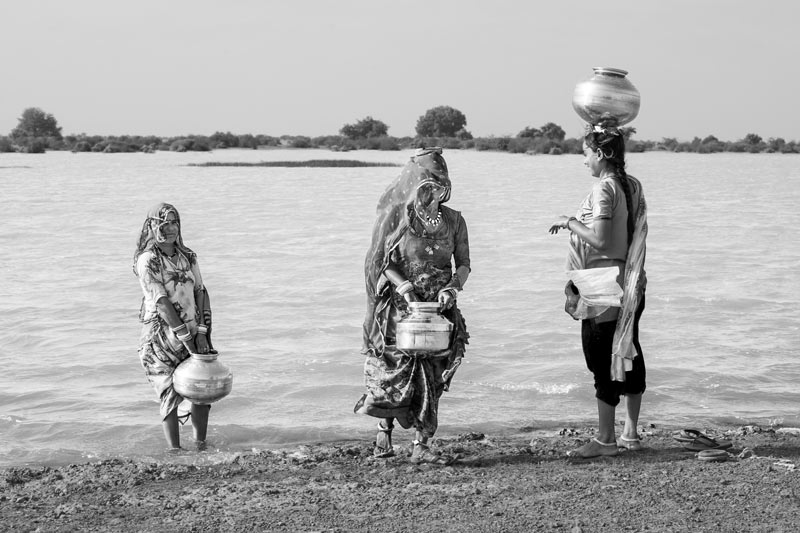 A drinking water pond called Viprasar on the outskirts of village Netsi in Jaisalmer district, Rajasthan, rejuvenated by Chattar Singh Jam, the Water Wizard of Thar Desert